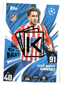 fotbalová kartička 2025-26 Topps Match Attax UCC 326 José María Giménez (Atlético de Madrid)