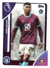fotbalová kartička 2025-26 Topps  Premier League 313 Josh Laurent (Burnley)  -  Rookie