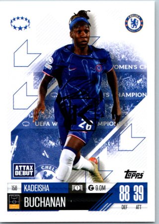 Fotbalová kartička 2024-25 Topps Match Attax EXTRA UEFA Club Competitions UWCL Cards 158.  Kadeisha Buchanan (Chelsea)