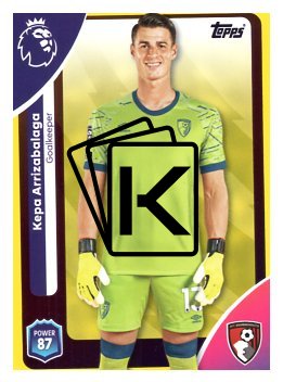 fotbalová kartička 2025-26 Topps  Premier League 38 Kepa Arrizabalaga (AFC Bournemouth)-PARALLEL Yellow