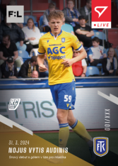 fotbalová kartička 2023-24 SportZoo Fortuna Liga Live L-34 Nojus Vytis Audinis FK Teplice