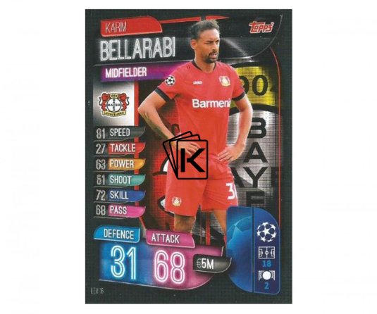 Fotbalová kartička 2019-2020  Topps Champions League Match Attax - Bayern 04 Leverkusen - Karim Bellarabi 16