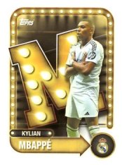 fotbalová kartička 2025-26 Topps Team set Real Madrid CF Name in Lights 26 Kylian Mbappé