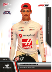 kartička 2025 Topps Now 059 Oliver Bearman  Haas F1