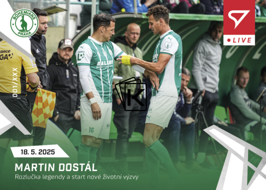 fotbalová kartička 2024-25 SportZoo Chance Liga Live L-63 Martin Dostál Bohemians Praha