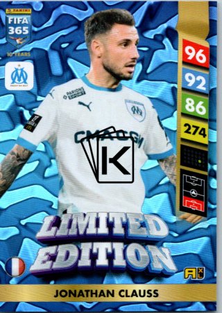 Limitovaná kartička Panini FIFA 365 2025 Adrenalyn XL Johnatan Clauss Olympique de Marseille