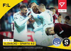 fotbalová kartička SportZoo 2021-22 Live L-064 Debakl!!! Slovácko Sparta 4:0