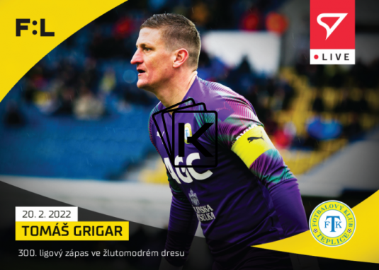 fotbalová kartička SportZoo 2021-22 Live L-096 Tomáš Grygar FK Teplice /45