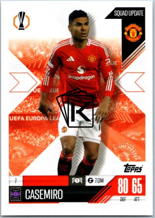 Fotbalová kartička 2024-25 Topps Match Attax EXTRA UEFA Club Competitions Squad Update 7.  Casemiro (Manchester United)