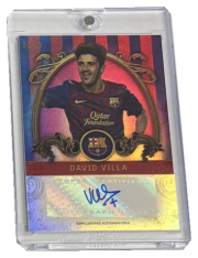 autographed card 2023-24 Topps FC Barcelona Team Set Vintage Barça David Villa Auto 88/99