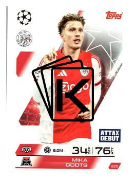 fotbalová kartička 2025-26 Topps Match Attax UCC 225 Mika Goots (AFC Ajax)