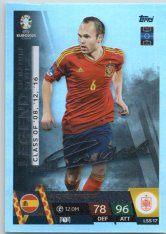 fotbalová karta Topps Match Attax EURO 2024 Legend Signature Style LSS17 Andrés Iniesta (Spain)