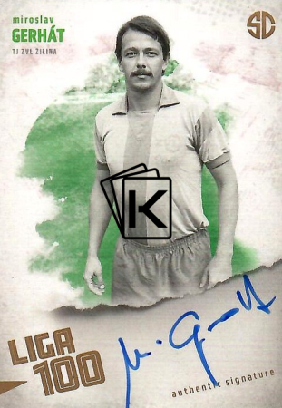 podepsaná karta 2025 Supr Cards Liga 100 GE-MI Miroslav Gerhát TJ ZVL Žilina gold /12