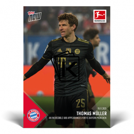 Fotbalová kartička Topps Now 2021-22 Bundesliga 77 Thomas Muller FC Bayern Munchen