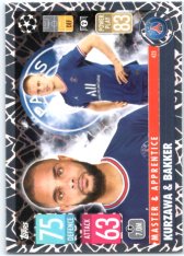 fotbalová kartička 2021-22 Topps Match Attax UEFA Champions League Master & Apprentice 423 Layvin Kurzawa & Mitchel Bakker PSG