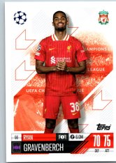 fotbalová kartička 2024-25 Topps Match Attax UEFA Club Competitions  56 Ryan Gravenberch (Liverpool)