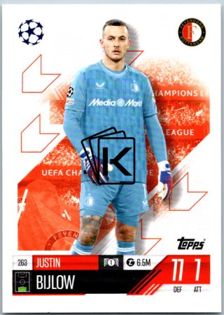 fotbalová kartička 2024-25 Topps Match Attax UEFA Club Competitions 263 Justin Bijlow (Feyenoord)