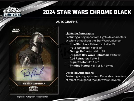 2024 Topps Star Wars Chrome Black Hobby Box