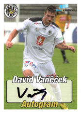 podepsaná fotbalová kartička 2014 MK FC Hradec Králové A5 David Vaněček RC