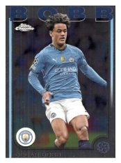 fotbalová kartička 2024-25 Topps Chrome UCC 91 Oscar Bobb, Manchester City