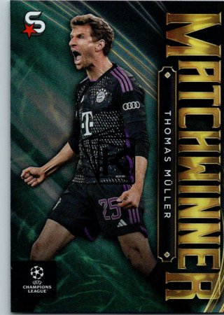 Fotbalová kartička 2023-24 Topps Superstars UEFA Club Competitions Matchwinner MW-18 Thomas Müller (FC Bayern München)