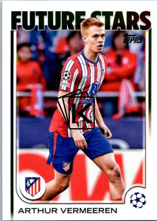 fotbalová kartička 2024-25 Topps UEFA Club Competitions Flagship 135 Arthur Vermeeren – Future Stars Atletico de Madrid