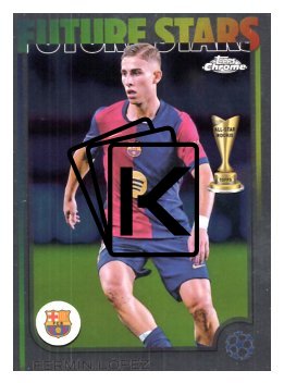 fotbalová kartička 2024-25 Topps Chrome 162 Fermín López, FC Barcelona – Future Stars
