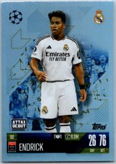 fotbalová kartička 2024-25 Topps Match Attax UEFA Club Competitions  132 Endrick (Real Madrid CF)  -  Attax Debut