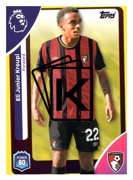 fotbalová kartička 2025-26 Topps  Premier League 49 Eli Junior Kroupi (AFC Bournemouth)-PARALLEL Yellow