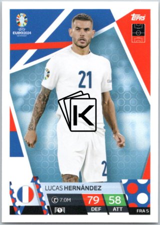 fotbalová karta Topps Match Attax EURO 2024 FRA5 Lucas Hernández (France)