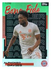 fotbalová kartička 2025-26 Topps Team set FC Bayern Munchen Bona Fide Baller BB-4 Alphonso Davies Green /99