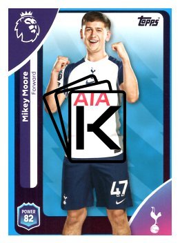 fotbalová kartička 2025-26 Topps  Premier League 266 Mikey Moore (Tottenham Hotspur)-PARALLEL Blue