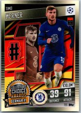 fotbalová kartička 2020-21 Topps Match Attax 101 Champions League Collectors´Choice 196 Timo Werner Chelsea