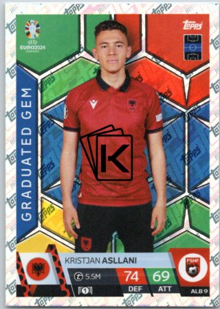 fotbalová karta Topps Match Attax EURO 2024 ALB9 Kristjan Asllani (Albania) Graduated Gem