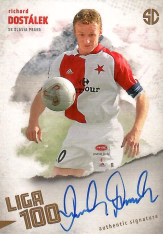 podepsaná karta 2025 Supr Cards Liga 100 DO-RIS Richard Dostálek SK Slavia Praha gold /12