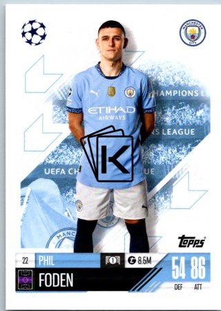 fotbalová kartička 2024-25 Topps Match Attax UEFA Club Competitions  22 Phil Foden (Manchester City)