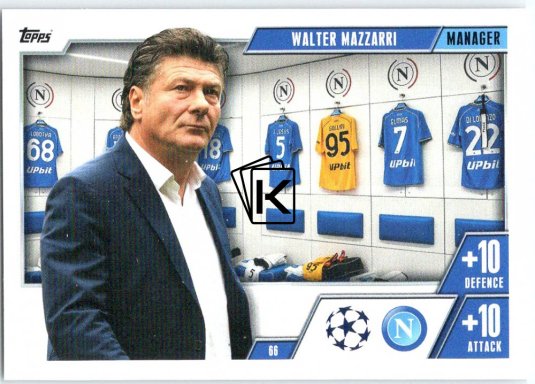 2023-24 Topps Match Attax EXTRA UEFA Club Competition Managers 66 Walter Mazzarri (SSC Napoli)