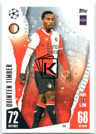 Fotbalová kartička 2023-24 Topps Match Attax UEFA Club Competitions 250 Quinten Timber Feyenoord