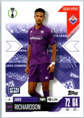 Fotbalová kartička 2024-25 Topps Match Attax EXTRA UEFA Club Competitions Squad Update 41.  Amir Richardson (ACF Fiorentina)