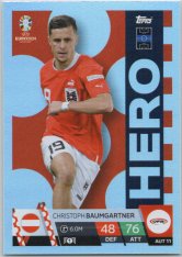 fotbalová karta Topps Match Attax EURO 2024 AUS11 Christoph Baumgartner (Austria)  -  Hero