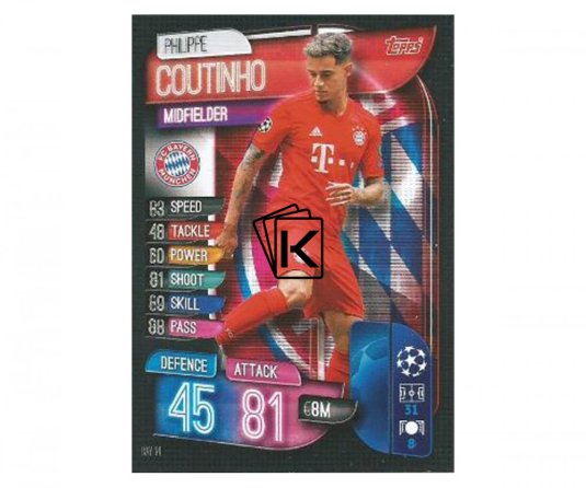 Fotbalová kartička 2019-2020  Topps Champions League Match Attax -  FC Bayern Munchen - Philippe  Countinho 14