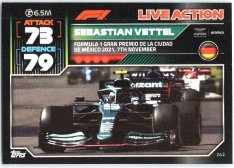 2022 Topps Formule 1Turbo Attax F1 Live Action 2021 242 Sebastian Vettel (Aston Martin)