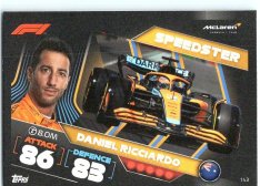 2022 Topps Formule 1Turbo Attax F1 Speedster 143 Daniel Ricciardo (McLaren)