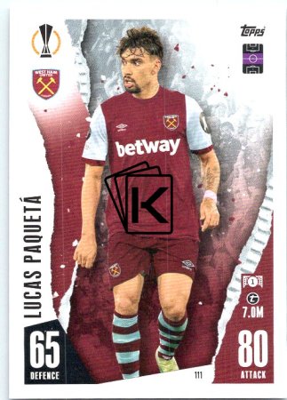 Fotbalová kartička 2023-24 Topps Match Attax UEFA Club Competitions 111 Lucas Paqueta West Ham United