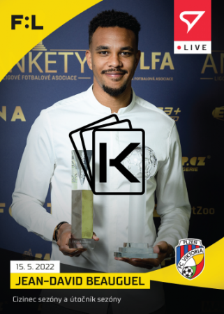 fotbalová kartička SportZoo 2021-22 Live L-143 Jean-David Beauguel FC Viktoria Plzeň