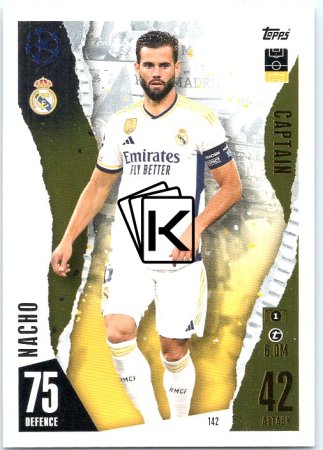 Fotbalová kartička 2023-24 Topps Match Attax UEFA Club Competitions 142 Nacho Real Madrid CF