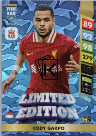Limitovaná kartička Panini FIFA 365 2025 Adrenalyn XL Cody Gakpo Liverpool