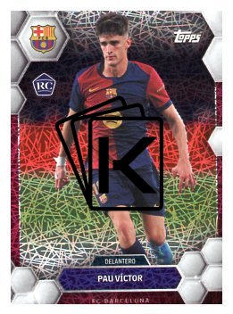 fotbalová kartička 2024-25 Topps FC Barcelona Fan Set 19 Pau Víctor RC Laser parallel