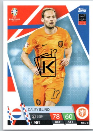 fotbalová karta Topps Match Attax EURO 2024 NED8 Daley Blind (Netherlands)