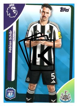 fotbalová kartička 2025-26 Topps  Premier League 221 Fabian Schär (Newcastle United)-PARALLEL Blue